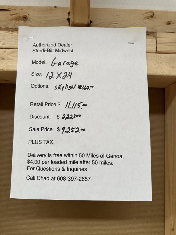 2024 Sturdi-Bilt 12x24 Garage