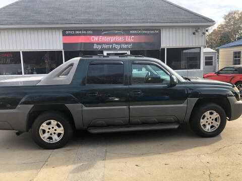 2002 Chevrolet Avalanche for sale at C&W Enterprises LLC in Williamston SC