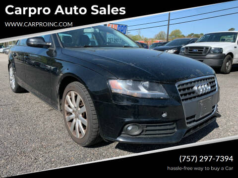 2012 Audi A4 for sale at Carpro Auto Sales in Chesapeake VA