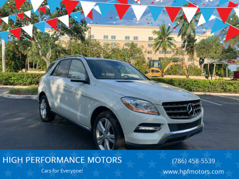 2012 Mercedes-Benz M-Class for sale at HIGH PERFORMANCE MOTORS in Hollywood FL