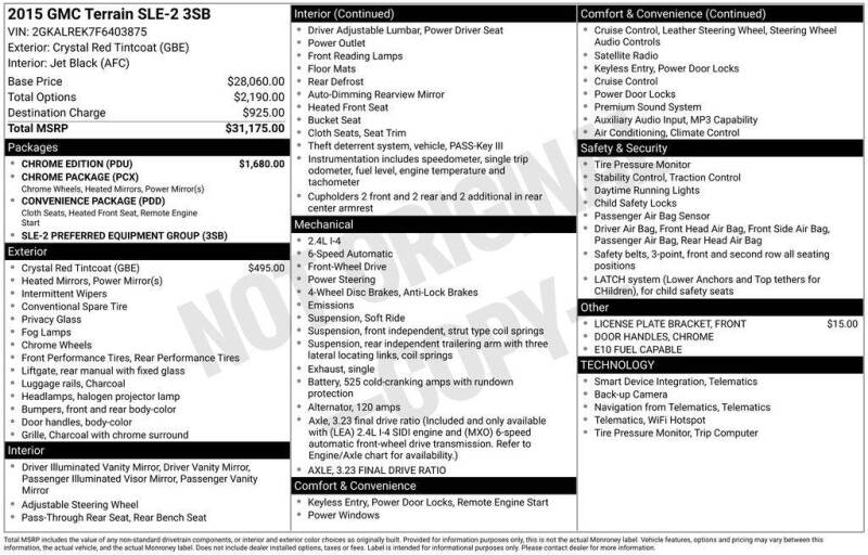 2015 GMC Terrain SLE-2