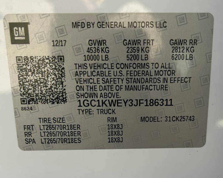 2018 Chevrolet Silverado 2500HD LTZ