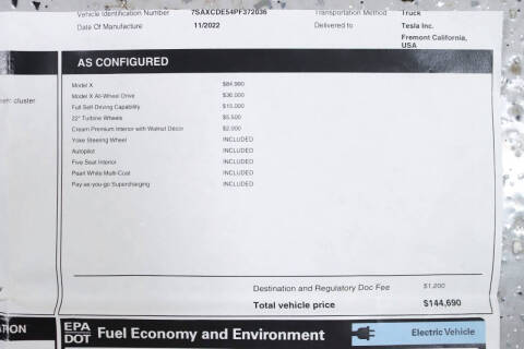 2023 Tesla Model X Standard Range