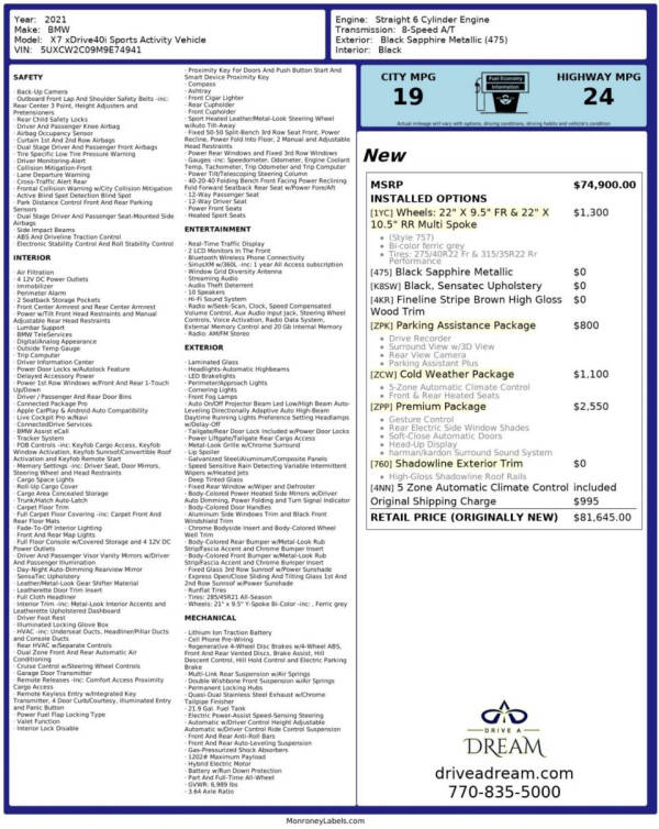 2021 BMW X7 xDrive40i