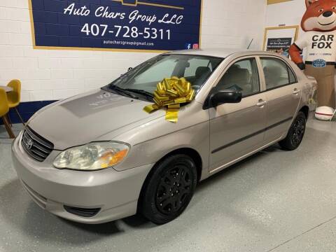 2003 Toyota Corolla for sale at Auto Chars Group LLC in Orlando FL