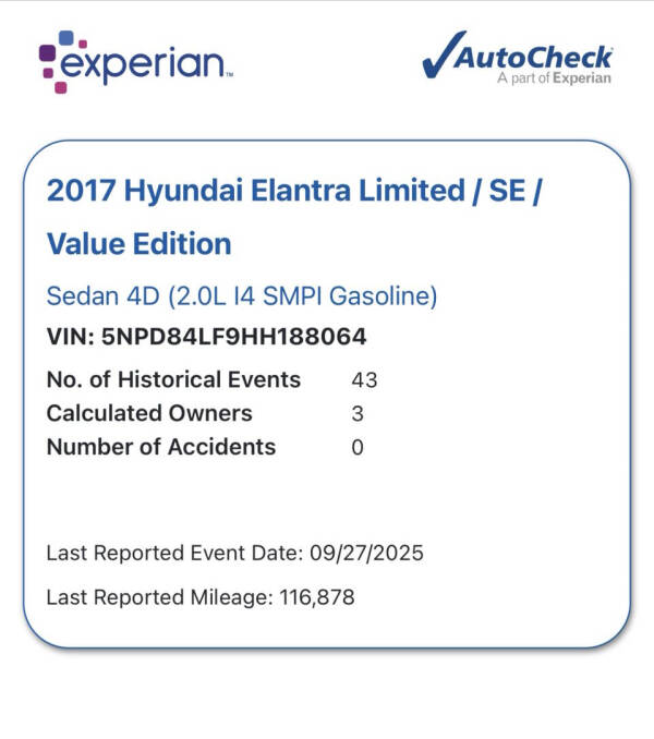 2017 Hyundai Elantra SE