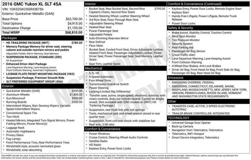 2016 GMC Yukon XL SLT