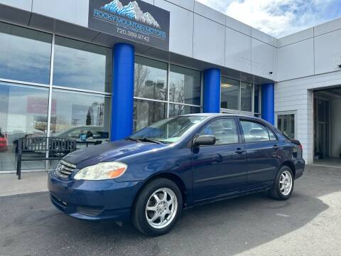 2003 Toyota Corolla for sale at Rocky Mountain Motors LTD in Englewood CO