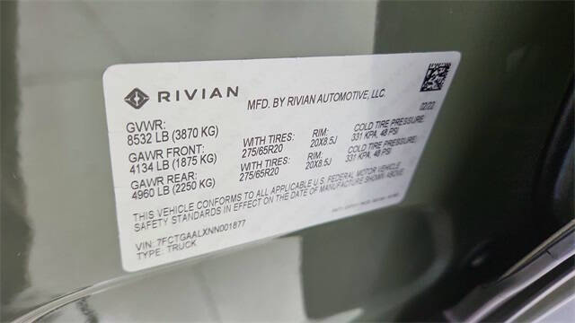 2022 Rivian R1T Launch Edition
