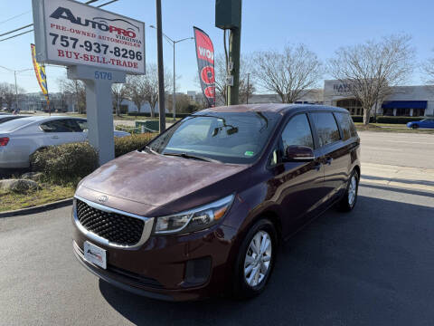 2017 Kia Sedona for sale at AutoPro Virginia LLC in Virginia Beach VA