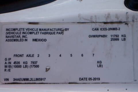 2020 International MV607