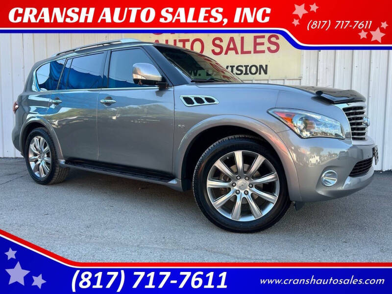 2014 Infiniti QX80 for sale at CRANSH AUTO SALES, INC in Arlington TX