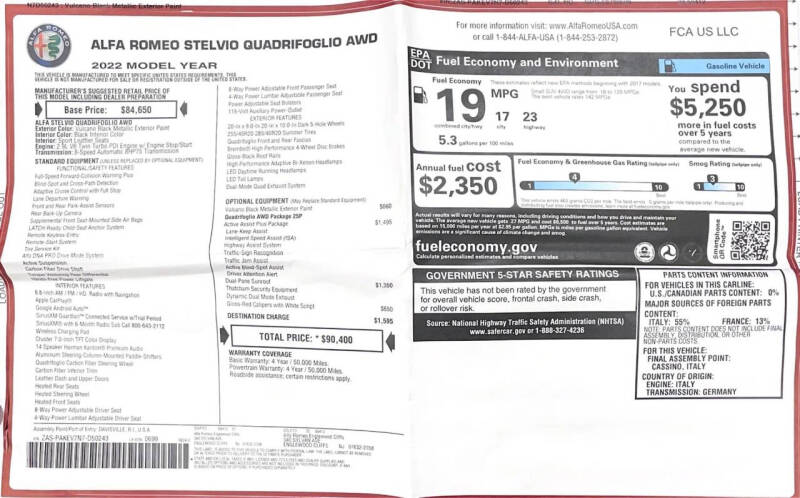 2022 Alfa Romeo Stelvio Quadrifoglio