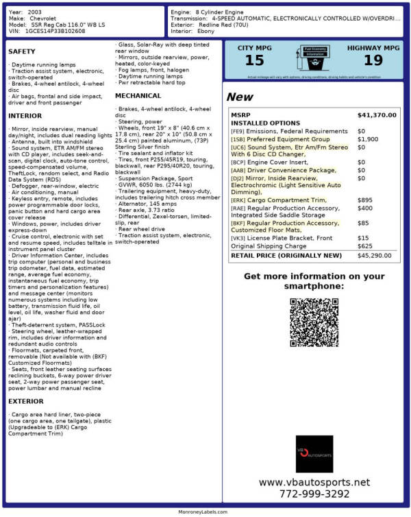 2003 Chevrolet SSR LS