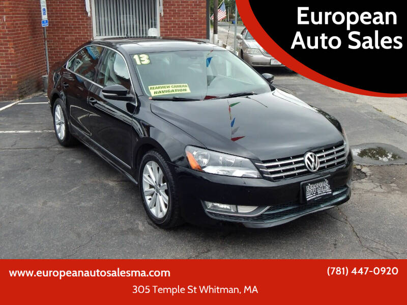 2013 Volkswagen Passat for sale at European Auto Sales in Whitman MA