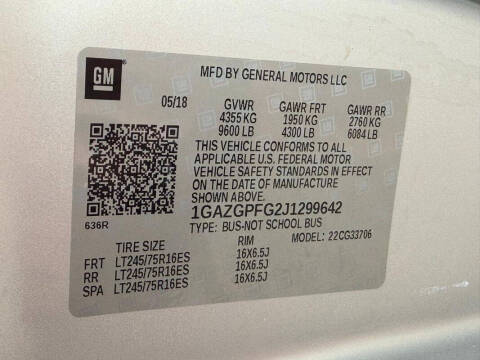 2018 Chevrolet Express LT 3500