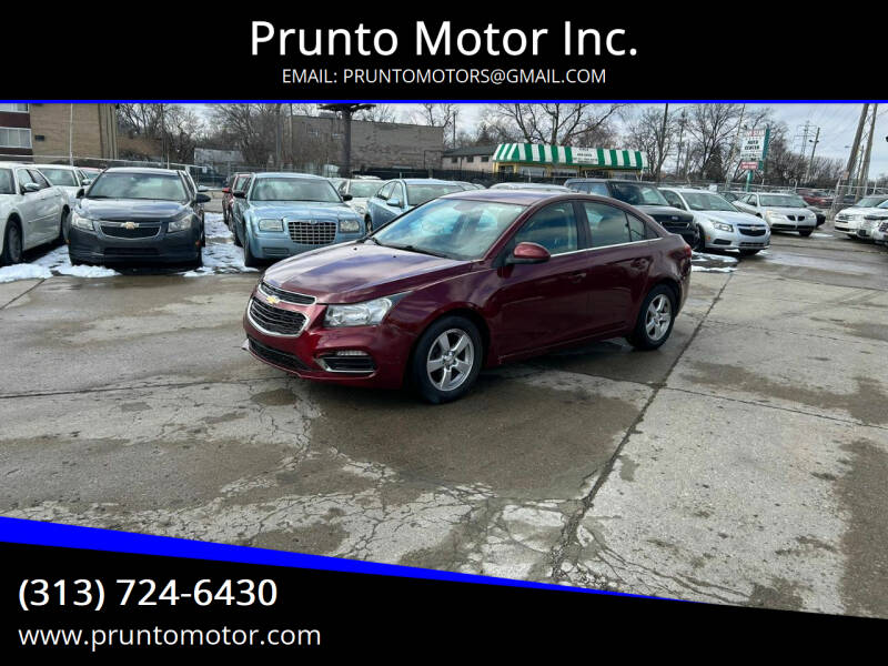 2015 Chevrolet Cruze for sale at Prunto Motor Inc. in Dearborn MI