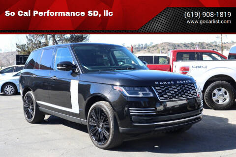 2018 Land Rover Range Rover for sale at So Cal Performance SD, llc in San Diego CA