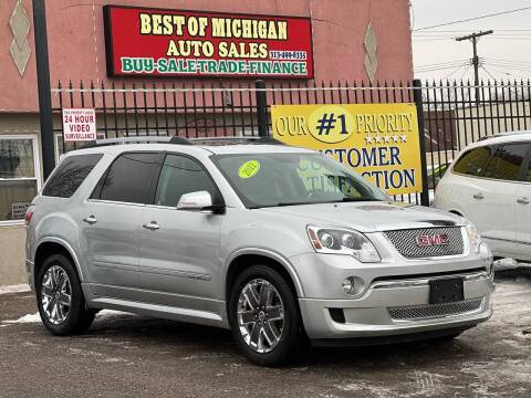 2012 GMC Acadia for sale at Best of Michigan Auto Sales in Detroit MI