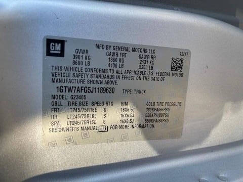 2018 GMC Savana 2500