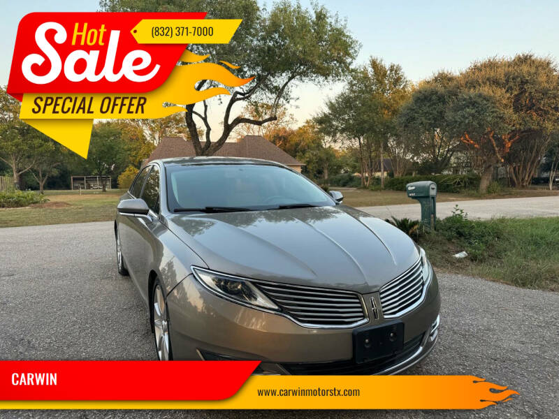 2016 Lincoln MKZ for sale at CARWIN in Katy TX