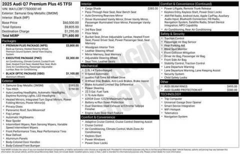 2025 Audi Q7 quattro Premium Plus 45 TFSI