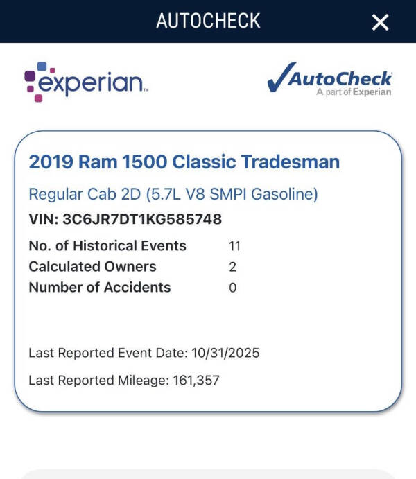 2019 RAM 1500 Classic Tradesman