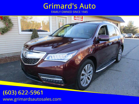 2014 Acura MDX for sale at Grimard's Auto in Hooksett NH