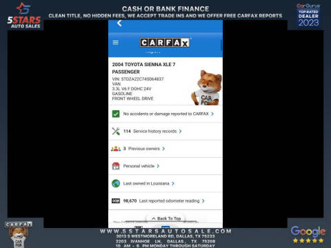 2004 Toyota Sienna XLE Limited 7 Passenger