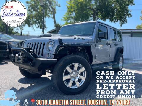 2016 Jeep Wrangler Unlimited for sale at Auto Selection Inc. in Houston TX
