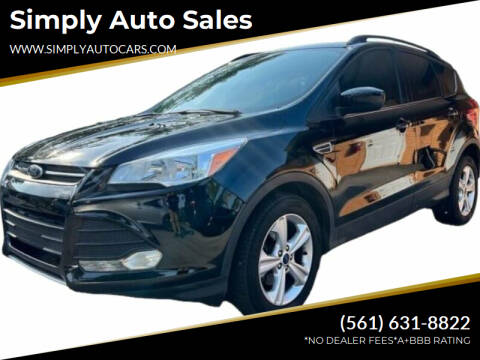 2016 Ford Escape for sale at Simply Auto Sales in Palm Beach Gardens FL