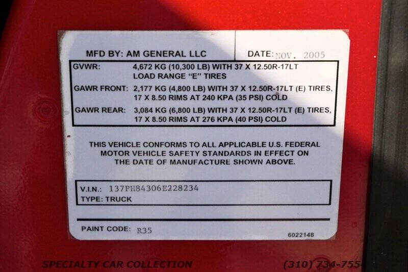 2006 HUMMER H1 Alpha Wagon