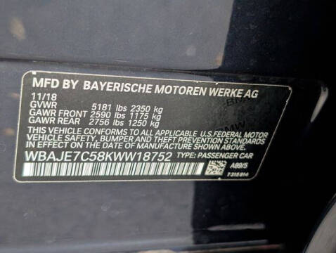 2019 BMW 5 Series 540i xDrive