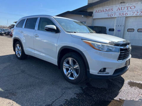 2015 Toyota Highlander for sale at Adams Auto Sales Inc in Mankato MN