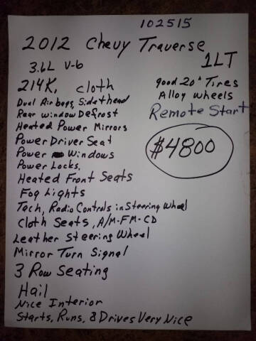 2012 Chevrolet Traverse LT
