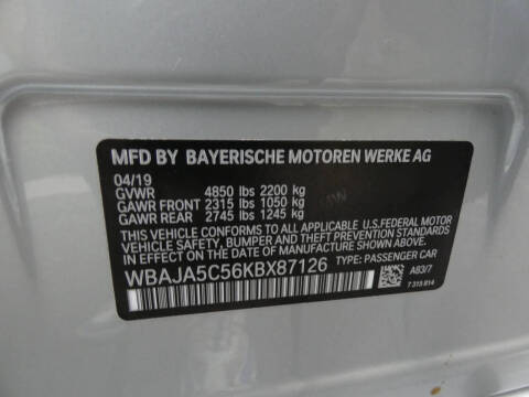 2019 BMW 5 Series 530i