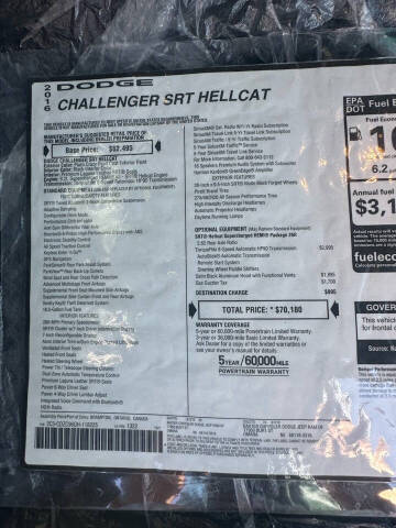 2016 Dodge Challenger SRT Hellcat