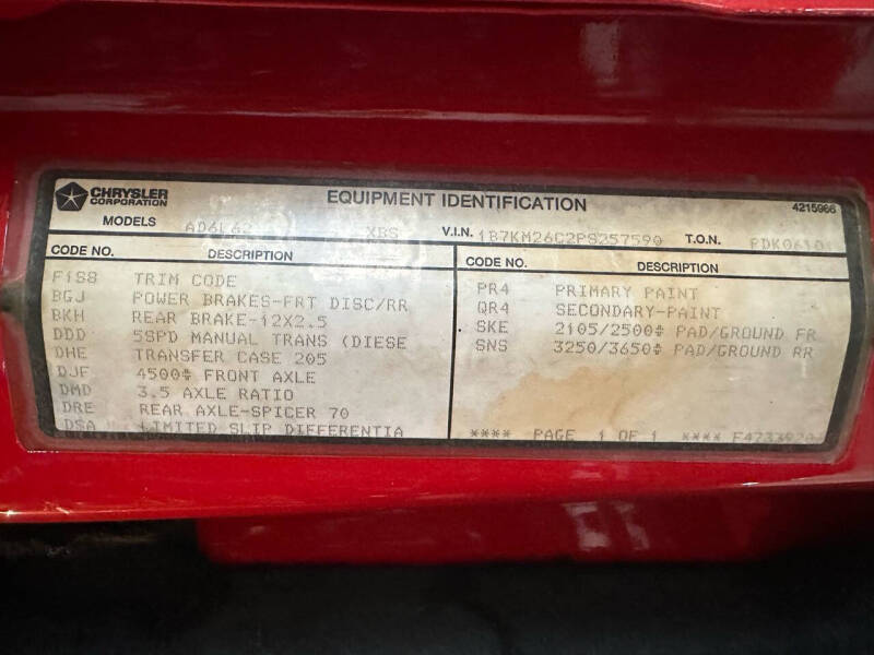 1993 Dodge RAM 250 LE