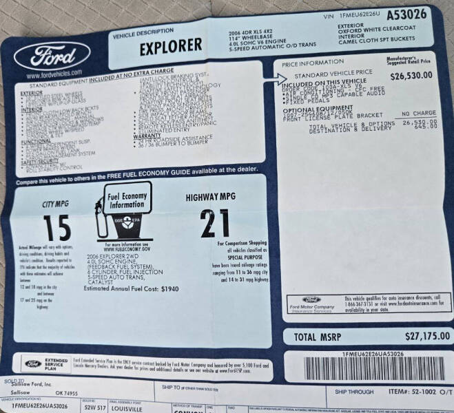 2006 Ford Explorer XLS