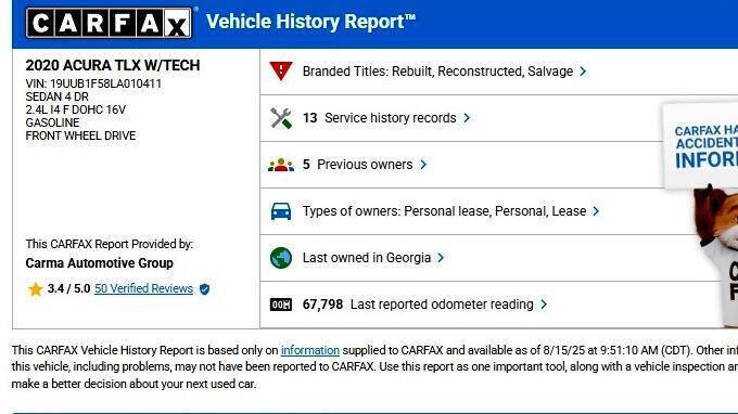 2020 Acura TLX w/Tech