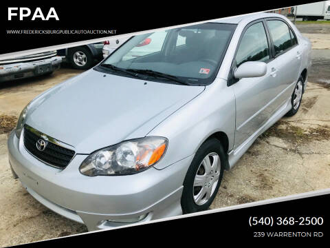 2006 Toyota Corolla for sale at FPAA in Fredericksburg VA