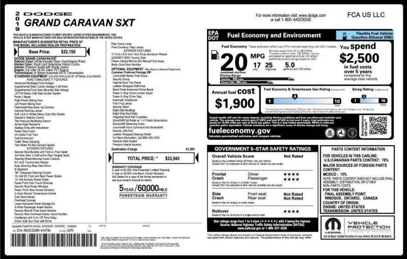 2019 Dodge Grand Caravan SXT