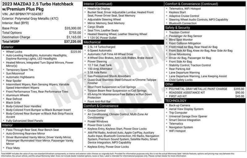 2023 Mazda Mazda3 Hatchback 2.5 Turbo Premium Plus