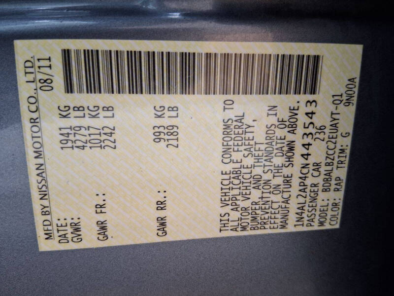 2012 Nissan Altima 2.5 SL