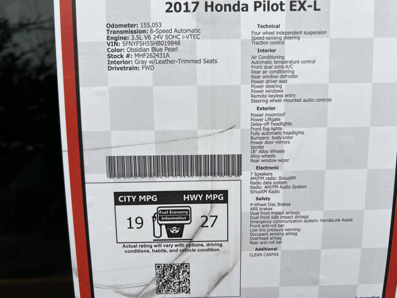 2017 Honda Pilot EX-L
