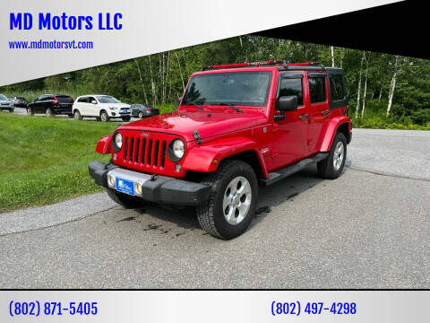 2014 Jeep Wrangler Unlimited for sale at MD Motors LLC in Williston VT