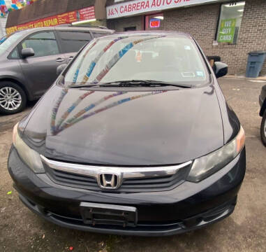 2012 Honda Civic for sale at J&N Cabrera Auto Sales in Plainfield NJ