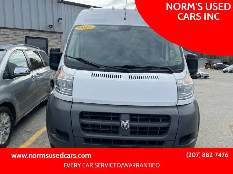 2017 RAM ProMaster for sale at NORM'S USED CARS INC in Wiscasset ME
