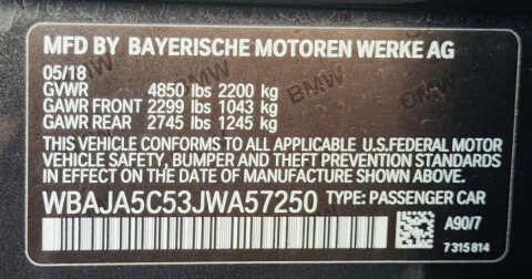 2018 BMW 5 Series 530i