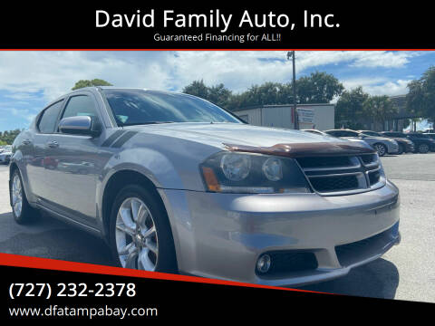 2013 Dodge Avenger for sale at David Family Auto, Inc. in New Port Richey FL